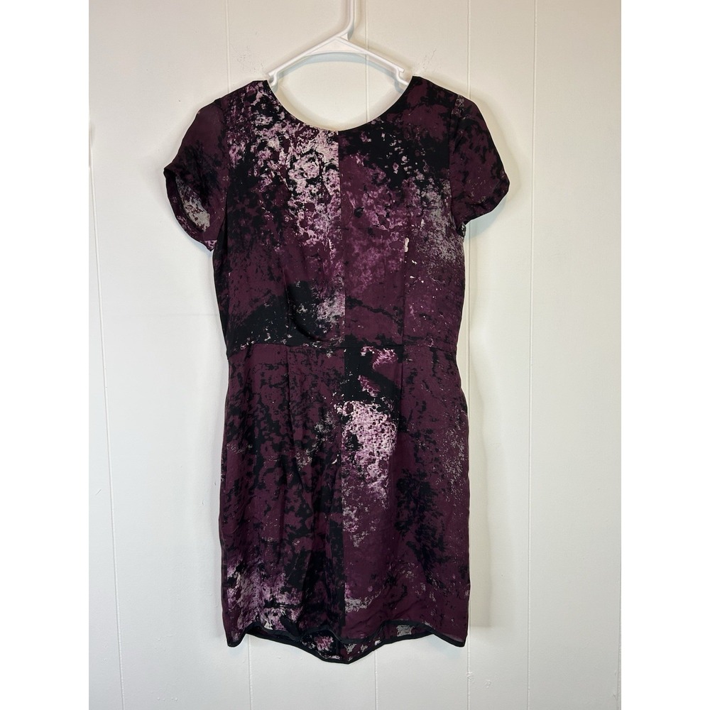 Rag & Bone Women Size 4Leonard Silk Purple Galaxy Print Dress 202